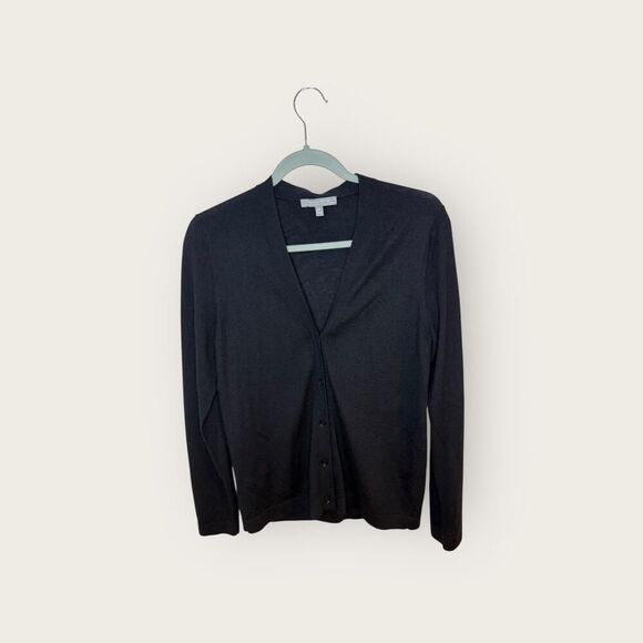 Nieman Marcus Black Button Front Cardigan Cashmere Size Medium - Picture 1 of 5